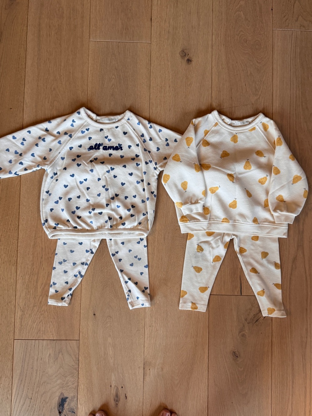 ZARA Two-Piece Heart & Pear Print Sweat Sets